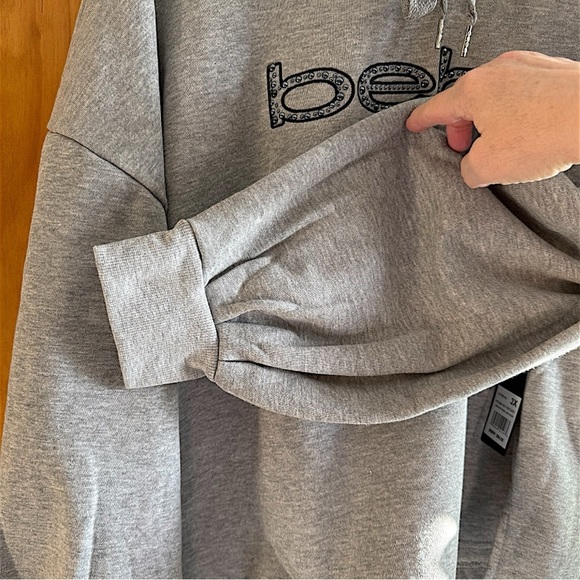 Women’s BEBE plus size GRAY hoodie with kangaroo pocket  NEW 3X - Picture 4 of 9